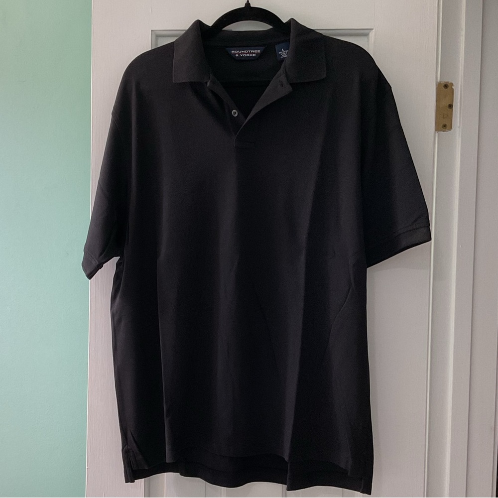 Roundtree & Yorke Men’s Classic Black Polo Shirt
